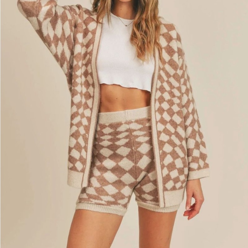 Sadie & Sage Heart of Joy Cardigan in Taupe and Cream